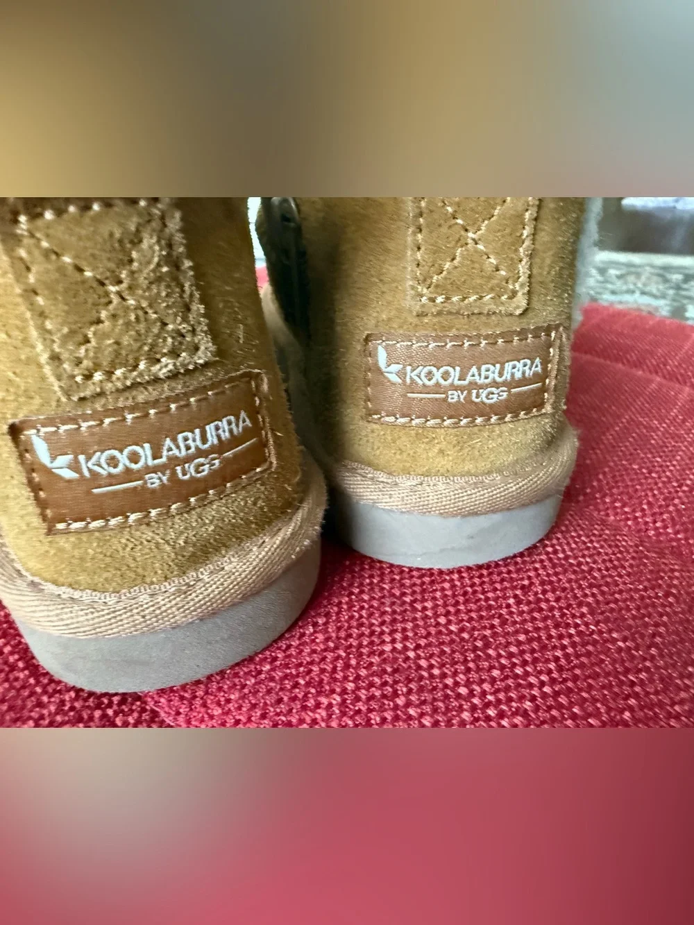 Koolaburra Kids Tan Faux-Shearling Slip-On Slipper Boots